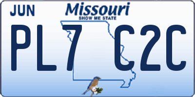 MO license plate PL7C2C