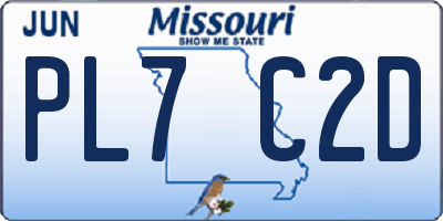MO license plate PL7C2D