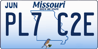MO license plate PL7C2E