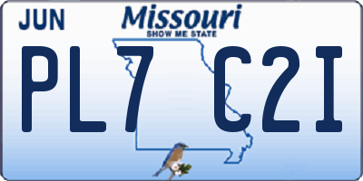 MO license plate PL7C2I