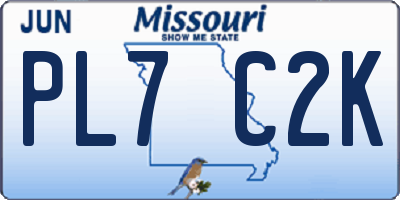 MO license plate PL7C2K