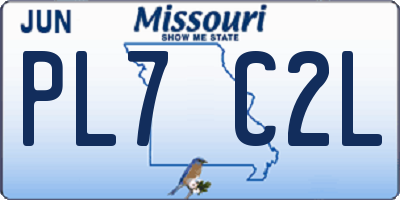 MO license plate PL7C2L