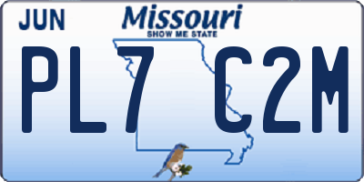 MO license plate PL7C2M