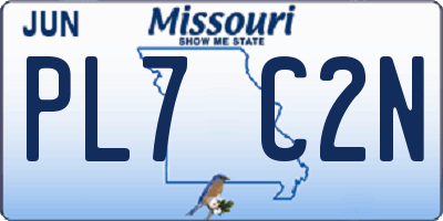 MO license plate PL7C2N