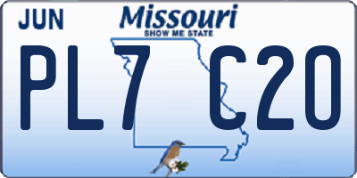 MO license plate PL7C2O