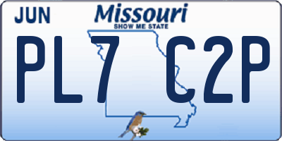 MO license plate PL7C2P