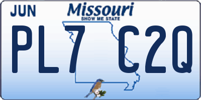 MO license plate PL7C2Q