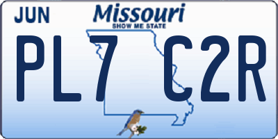 MO license plate PL7C2R