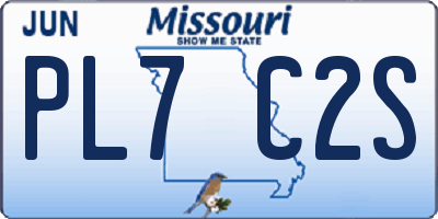 MO license plate PL7C2S