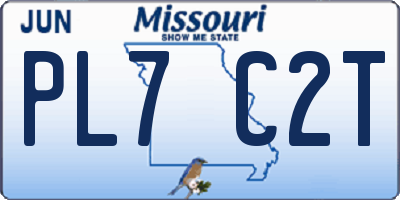 MO license plate PL7C2T