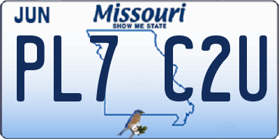 MO license plate PL7C2U