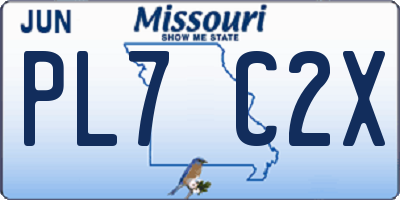MO license plate PL7C2X
