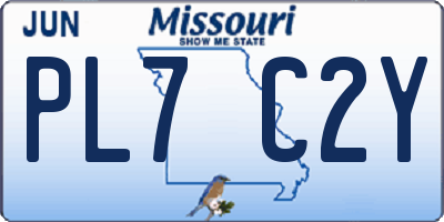 MO license plate PL7C2Y