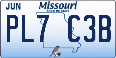 MO license plate PL7C3B