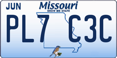 MO license plate PL7C3C