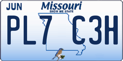 MO license plate PL7C3H