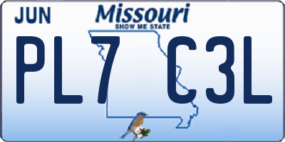 MO license plate PL7C3L