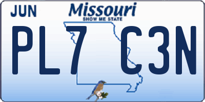 MO license plate PL7C3N