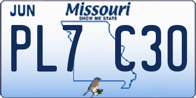 MO license plate PL7C3O
