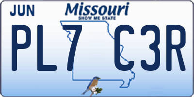 MO license plate PL7C3R