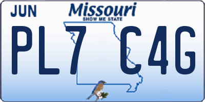 MO license plate PL7C4G