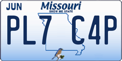 MO license plate PL7C4P