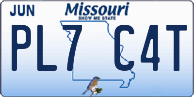 MO license plate PL7C4T