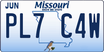 MO license plate PL7C4W