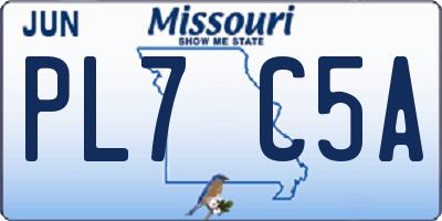 MO license plate PL7C5A