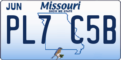 MO license plate PL7C5B