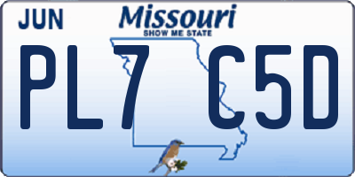 MO license plate PL7C5D