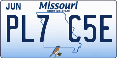 MO license plate PL7C5E