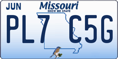 MO license plate PL7C5G