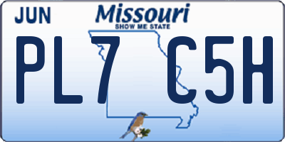 MO license plate PL7C5H