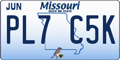 MO license plate PL7C5K