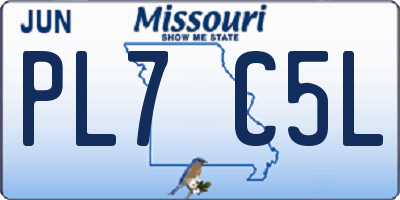 MO license plate PL7C5L