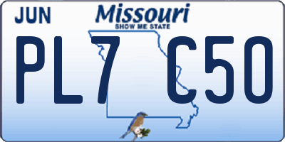 MO license plate PL7C5O