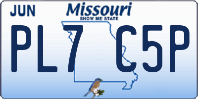 MO license plate PL7C5P