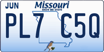 MO license plate PL7C5Q