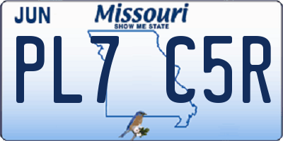 MO license plate PL7C5R