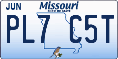 MO license plate PL7C5T