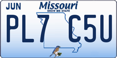 MO license plate PL7C5U
