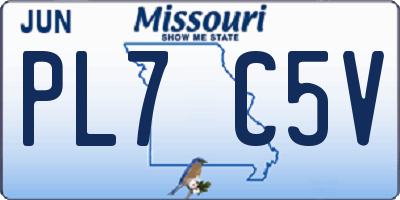 MO license plate PL7C5V