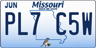 MO license plate PL7C5W