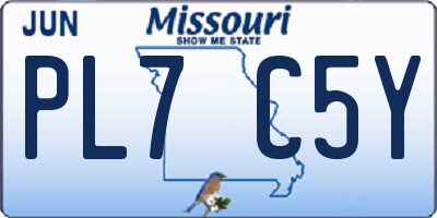 MO license plate PL7C5Y