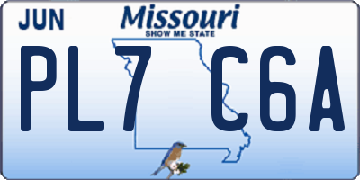 MO license plate PL7C6A