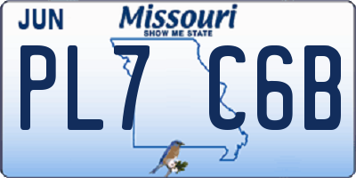 MO license plate PL7C6B