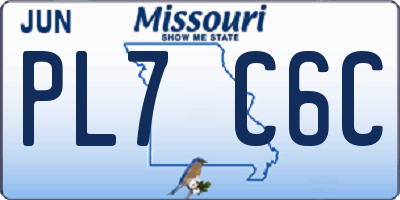 MO license plate PL7C6C
