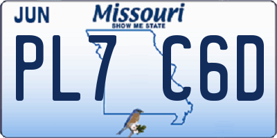 MO license plate PL7C6D