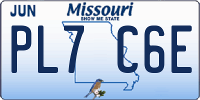 MO license plate PL7C6E